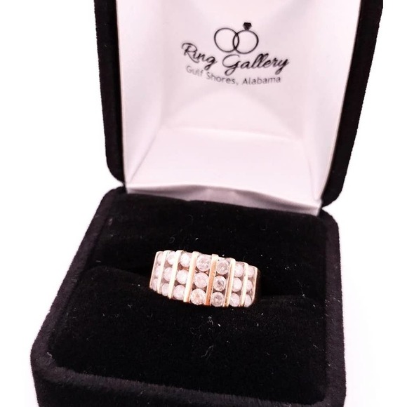 DIAMOND BAND REAL DIAMONDS 10K GOLD Size 6,7,8 - Picture 7 of 12